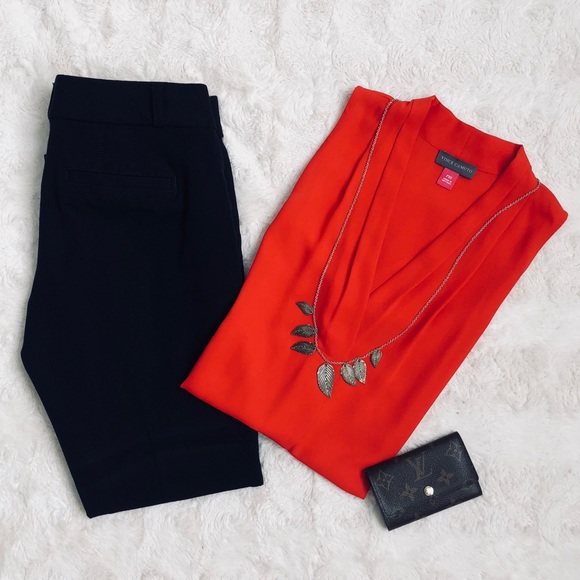 Vince Camuto Tops - Vince Camuto Pleated V-Neck Tank Top